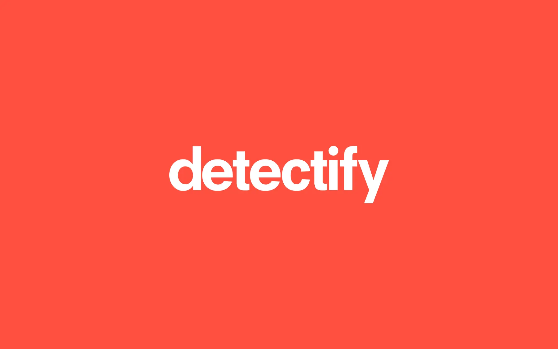 Detectify wordmark on a coral background