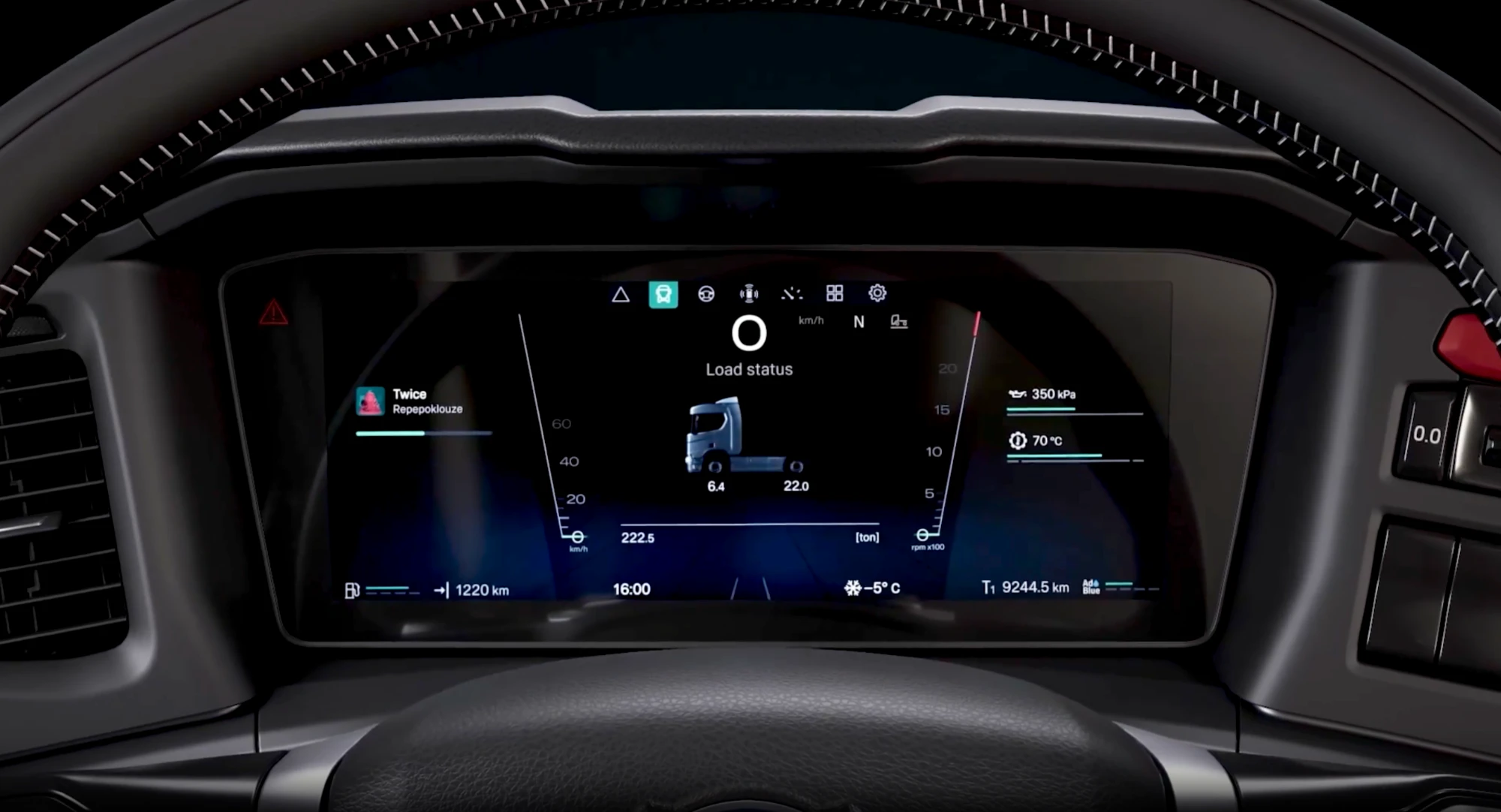 Scania digital truck cluster interface